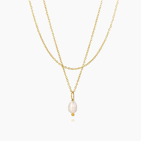 Двойно колие със сладководна перла Елара