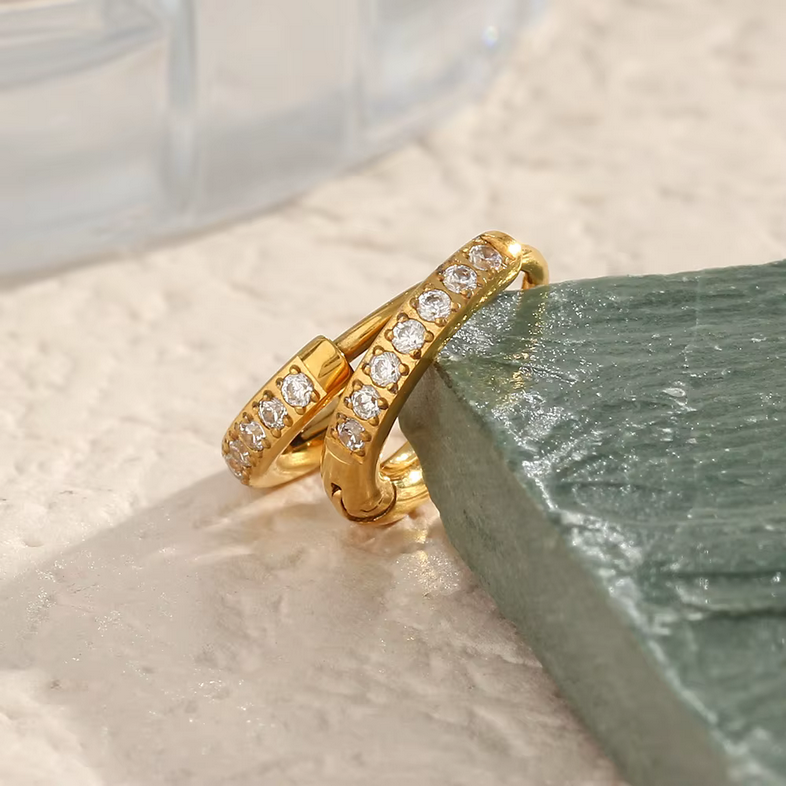 Обеци Халки с циркони