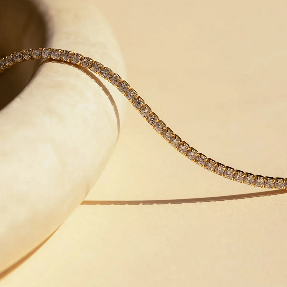 Tennis-Halskette mit Diamantenfee
