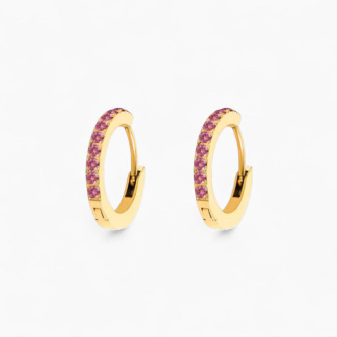 Обеци халки с рожден камък