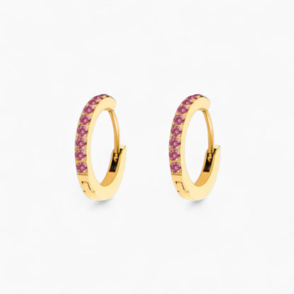 Обеци халки с рожден камък