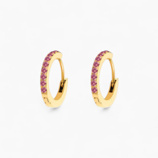 Обеци халки с рожден камък