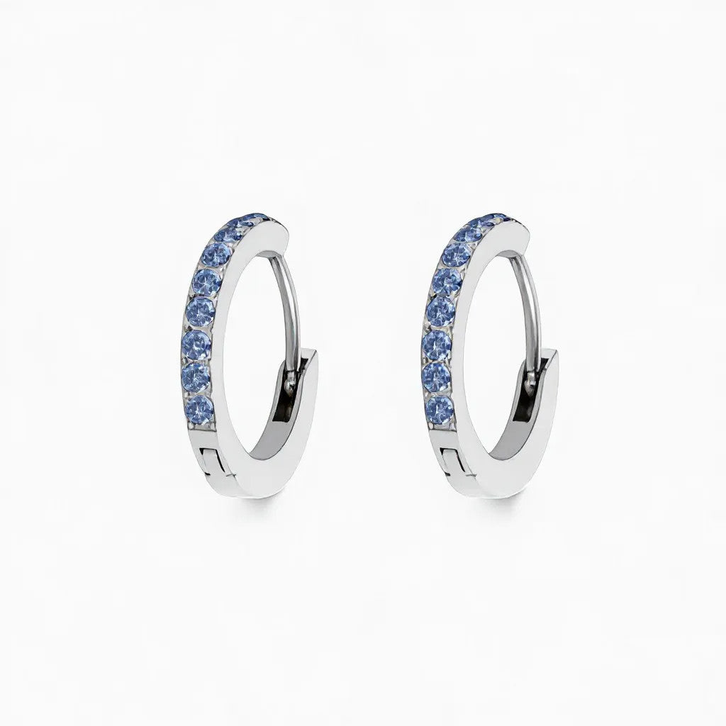 Обеци халки с рожден камък