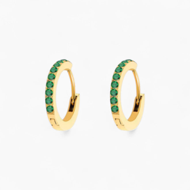 Обеци халки с рожден камък