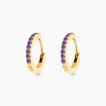 Обеци халки с рожден камък