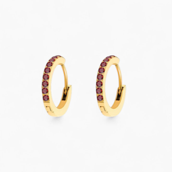 Обеци халки с рожден камък