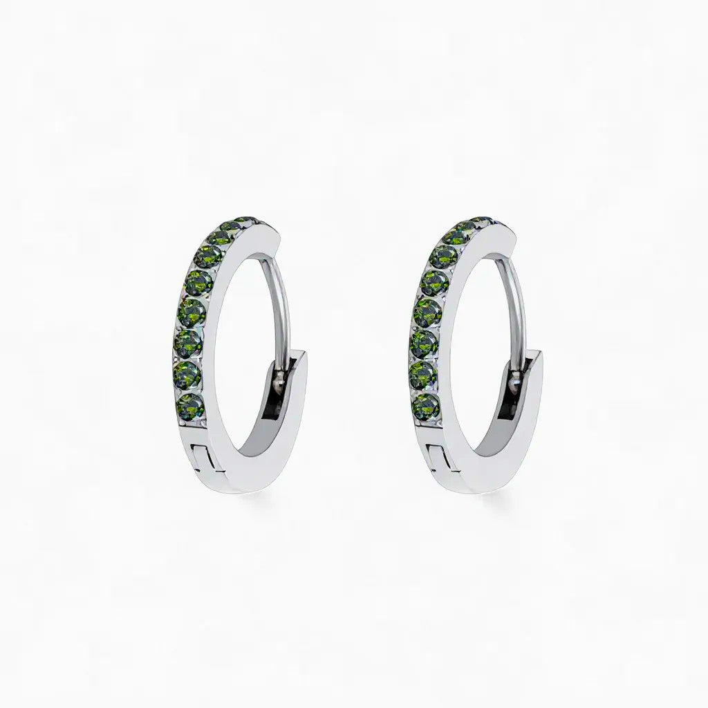 Обеци халки с рожден камък