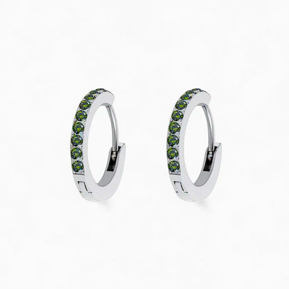 Обеци халки с рожден камък