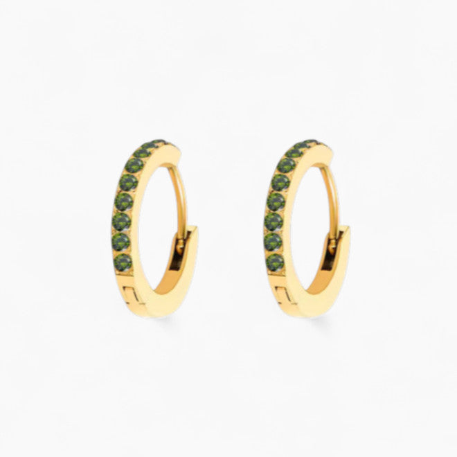 Обеци халки с рожден камък