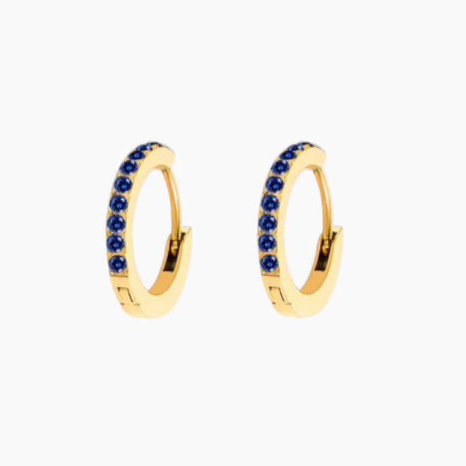 Обеци халки с рожден камък