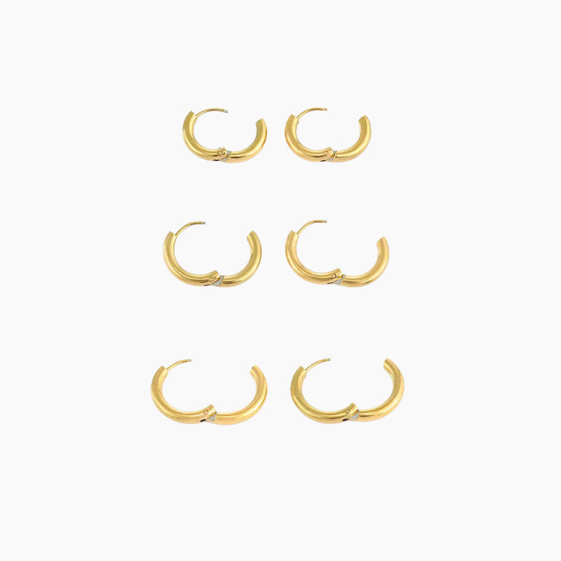 Комплект 3 чифта обеци - Класически Халки