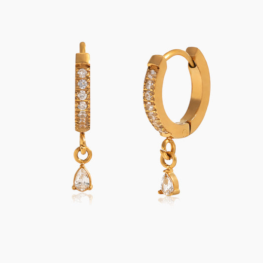 Обеци с циркони Капка