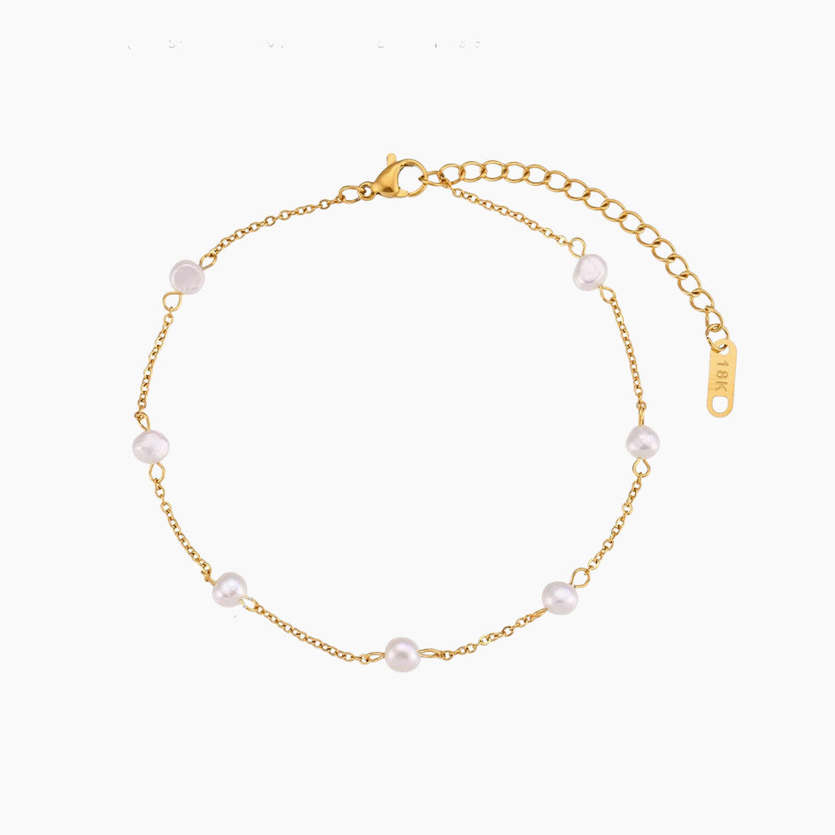 Гривна за глезен със сладководни перли Перлена следа