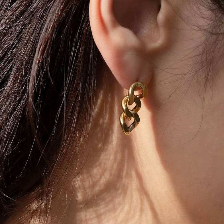 Обеци Пънк Плитка