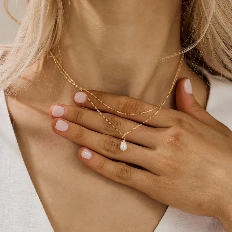 Двойно колие със сладководна перла Елара