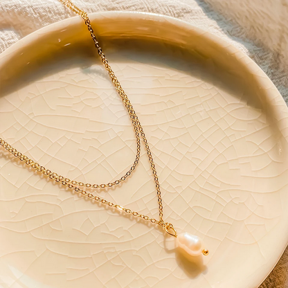 Двойно колие със сладководна перла Елара