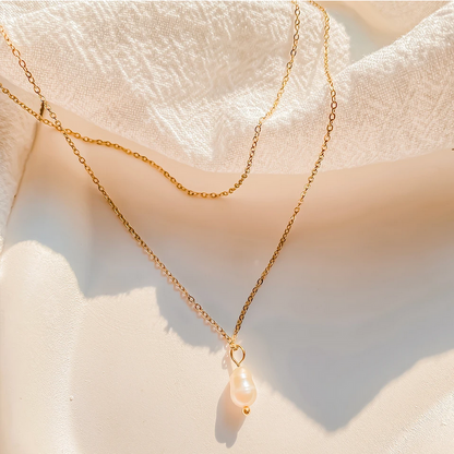 Двойно колие със сладководна перла Елара