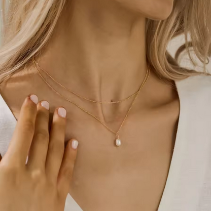 Двойно колие със сладководна перла Елара