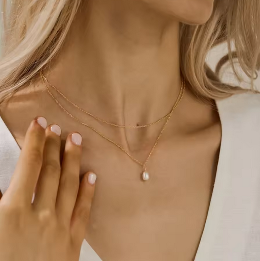 Двойно колие със сладководна перла Елара