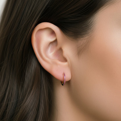 Обеци халки с рожден камък