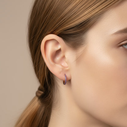 Обеци халки с рожден камък