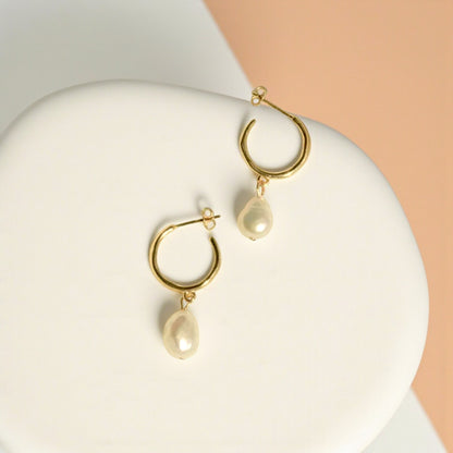 Обеци със сладководни перли Сутрешна роса